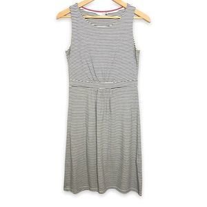 BODEN- Sleeveless, Scoopneck Black & White Striped Midi Dress, 6R